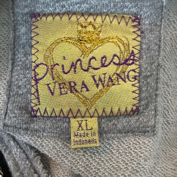 Princess Vera Wang Gray Sweatshirt Blazer XL Cotton Knit Jacket Casual - Picture 4 of 5